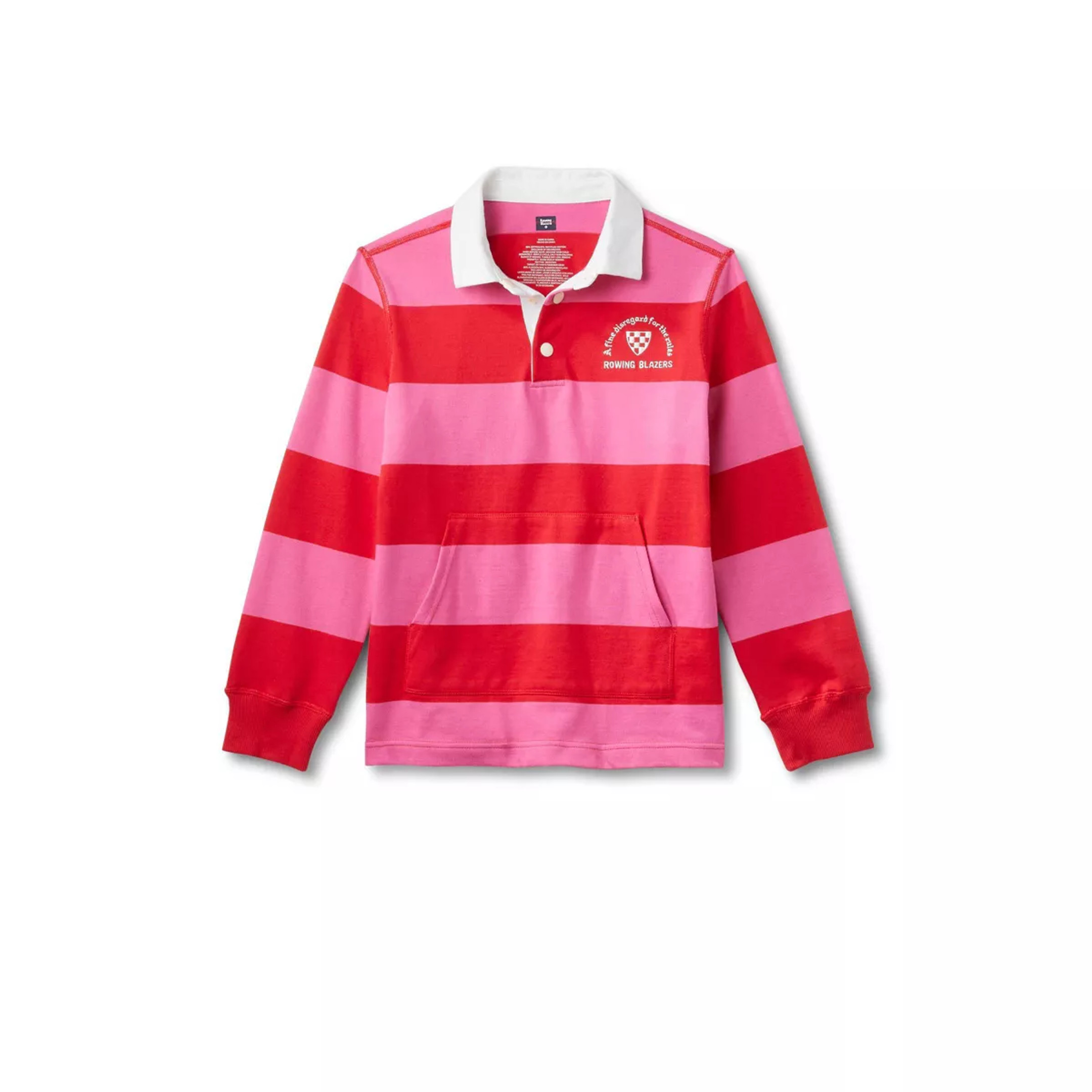 Kids' Adaptive Crest Logo Stripe Collared Long Sleeve Rugby Shirt with Abdominal Access - Rowing Blazers x Target