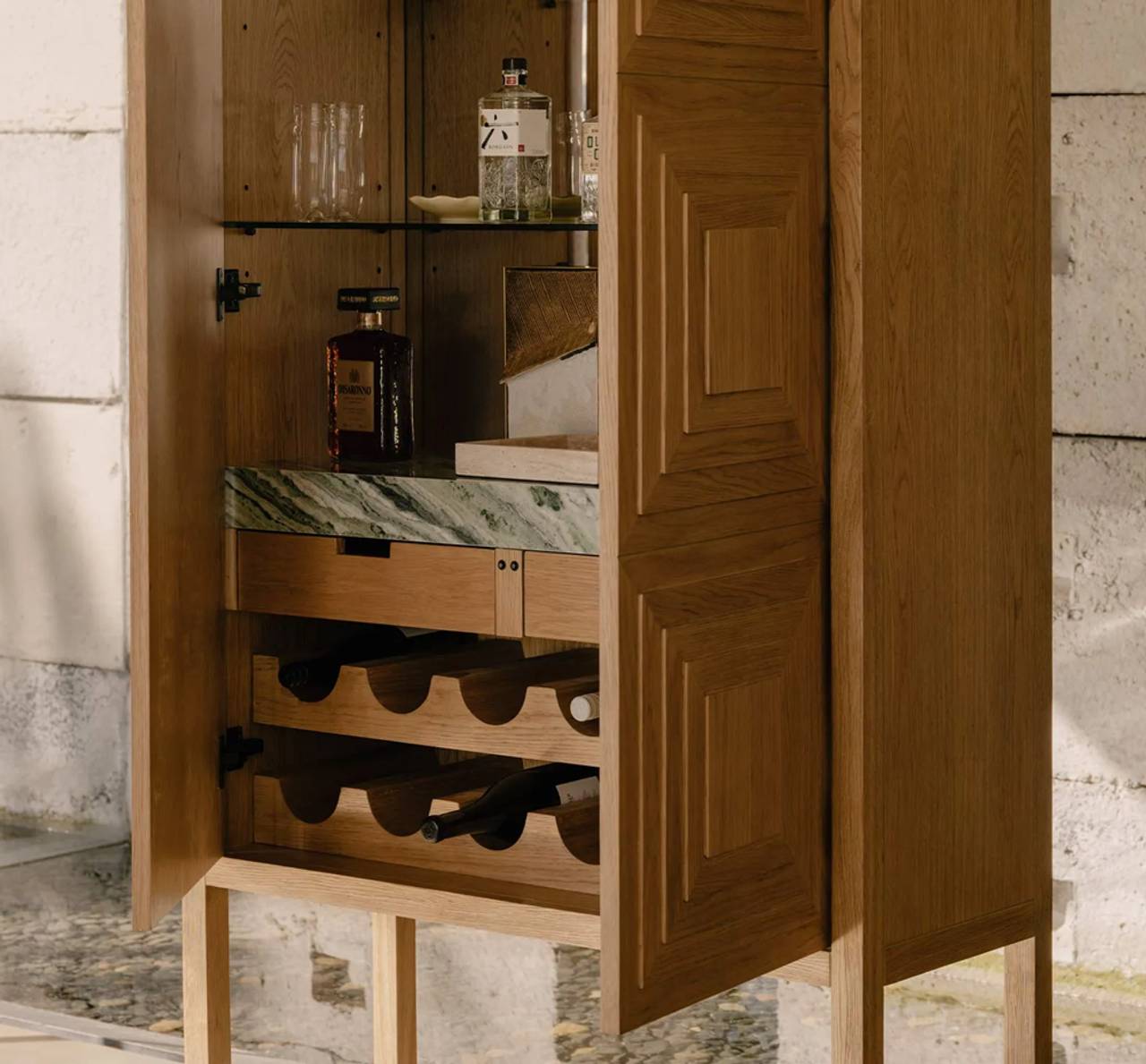 Aztek Bar Cabinet - Natural