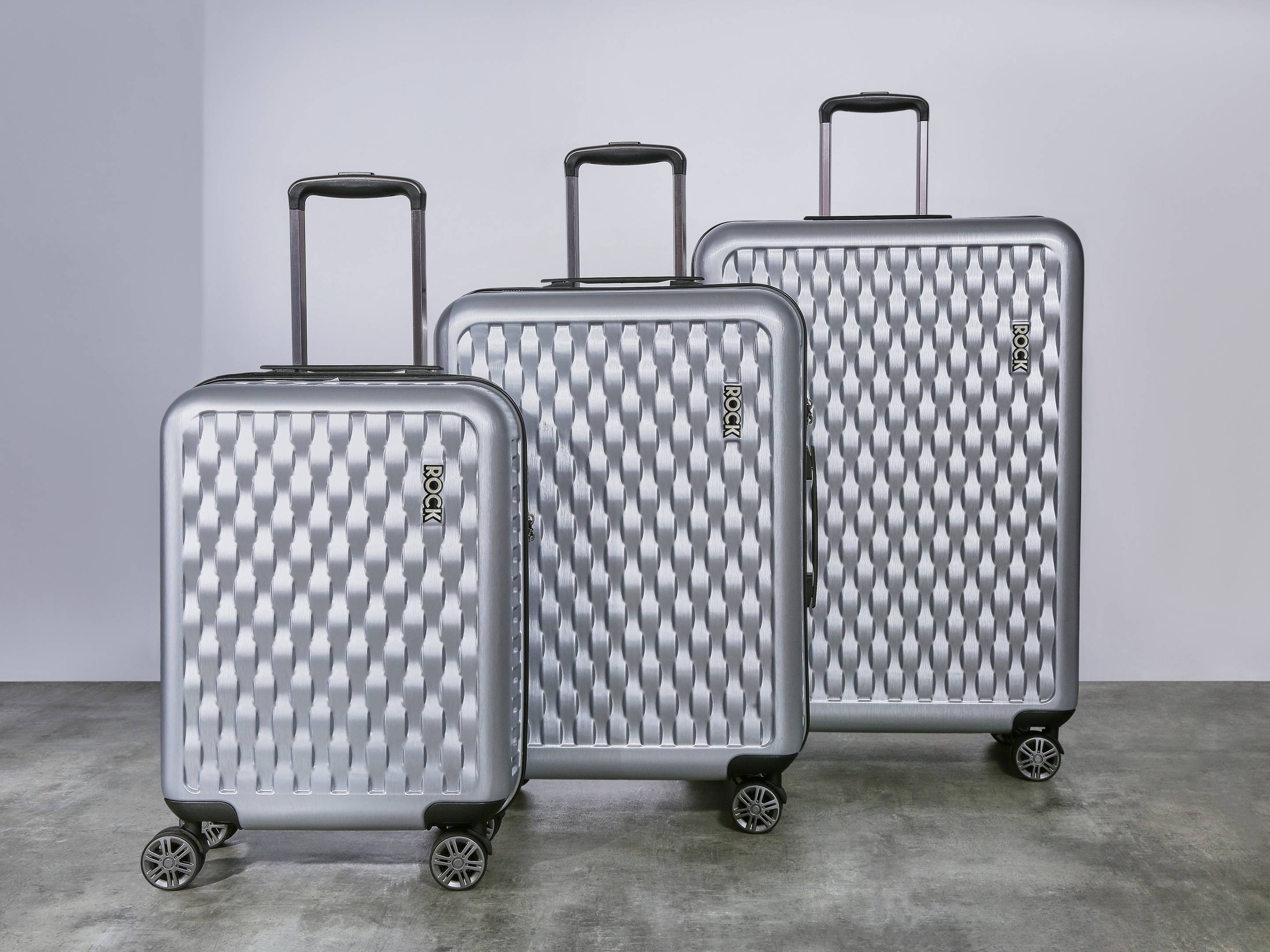 Allure Small Metallic Suitcase | Silver | Rock Luggage