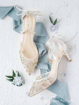 Frances Gold Kitten Heel Shoes with Crystals | Bella Belle – Bella ...