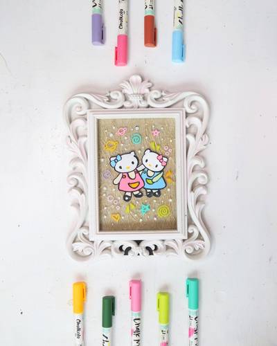 DIY Hello Kitty Frame Using Chalk Markers
