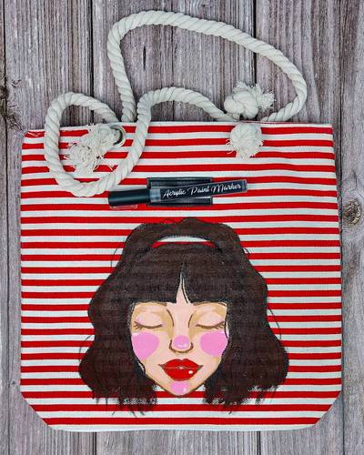 DIY Painting on Tote Bag Using Acrylic Paint 