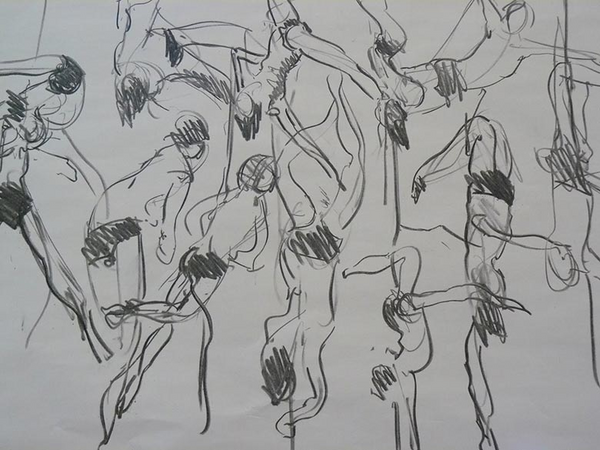 sketches of acrobatic performer