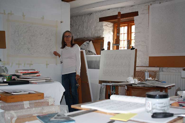 artist Fiona Robinson in her studio