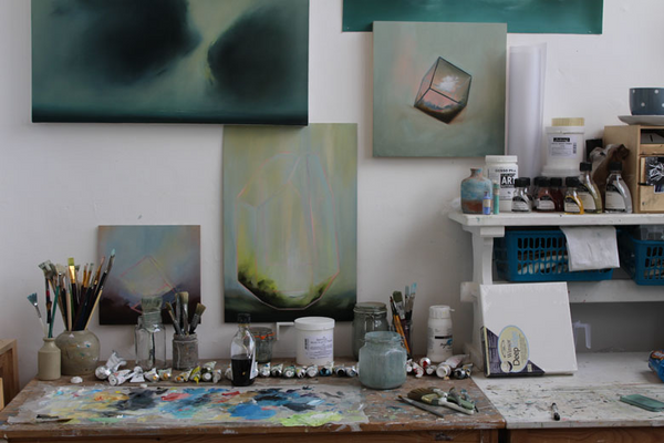 photo of the desk and studio space 