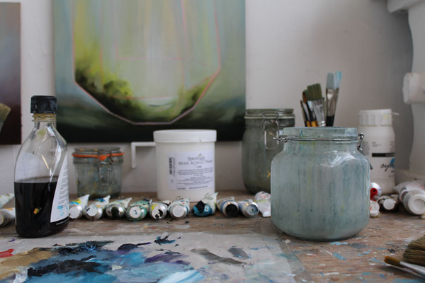 photo of a paintpot in a studio