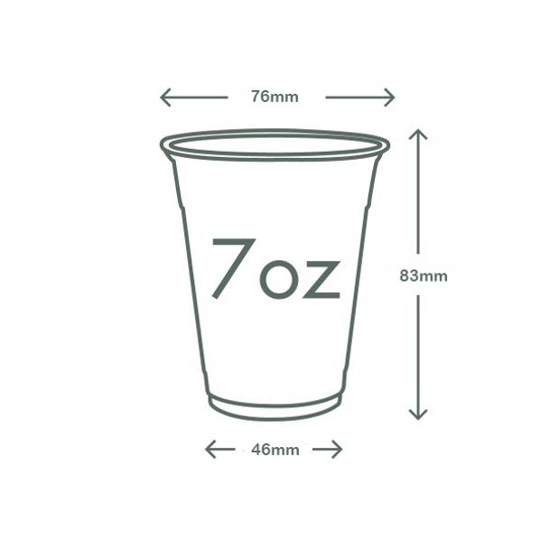 7oz (200ml) Premium PLA Cold Cup - Clear/Plain - 76 Series