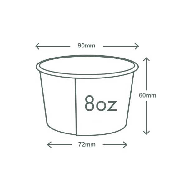 8oz (250ml) Paper Bowl - White - 90 Series