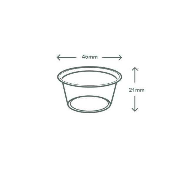 0.5oz (15ml) PLA Sauce Pot - Clear