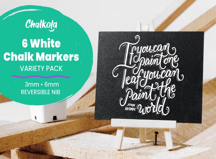 Liquid Chalk Marker, White Chalk Markers for Chalkboard, Writes Smoothly,  1mmThin, 3mmLittle Tip, 6mmMedium, 10mmBold, 15mmJumbo, Dry & Wet Erase