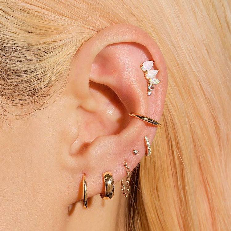 Set of 2 Ear Cuffs for Upper Ear No Piercing Needed Fake 