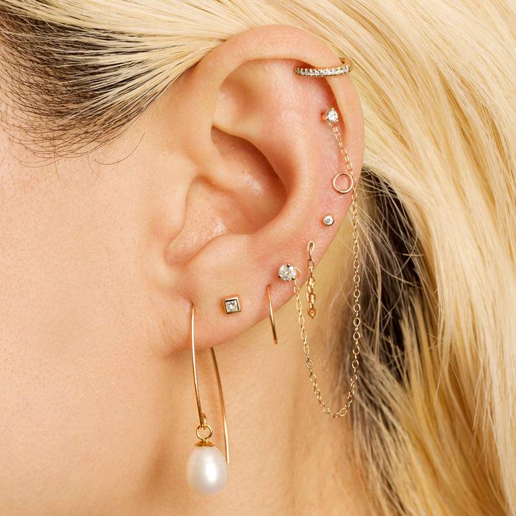 Tiny Diamond Piercing Earring – STONE AND STRAND