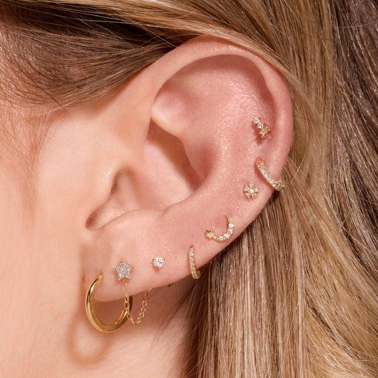 Stone and Strand Tiny Dot Stud Earring