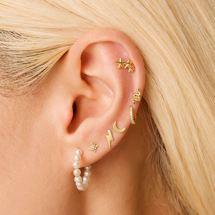  14K Rose Gold Double Wire Ear Cuff Ear Wrap Cartilage