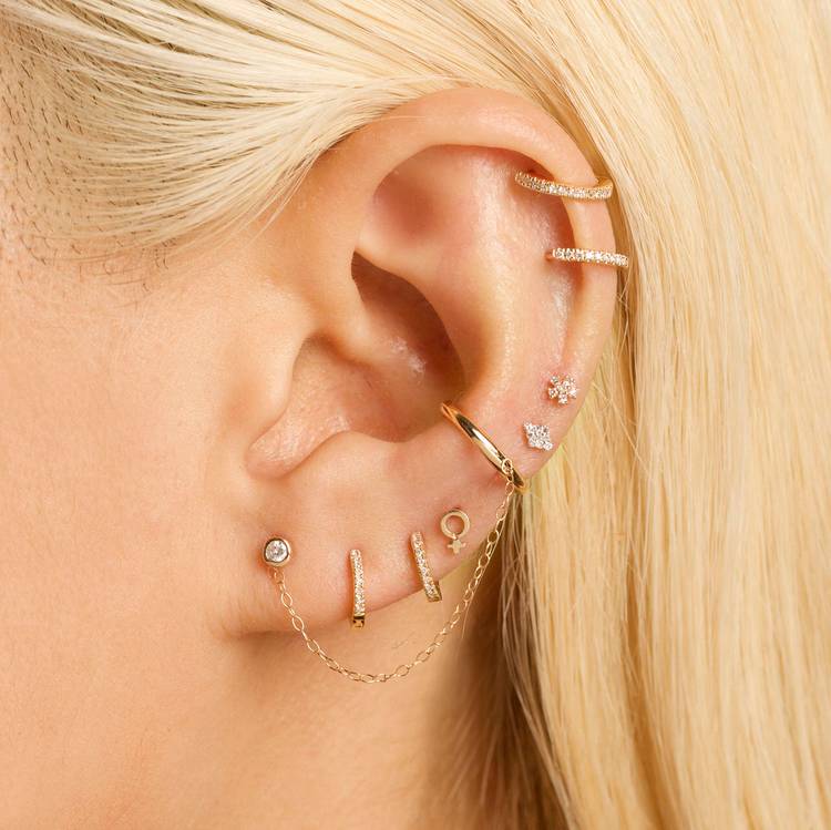 Long Chain Ear Cuff Earring