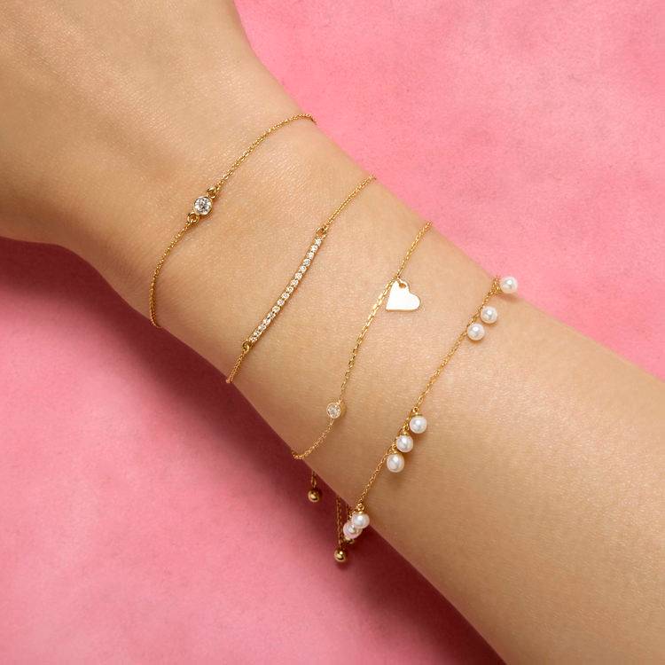 Sabbia Fine Jewelry - Small Ten Table Heart Bracelet