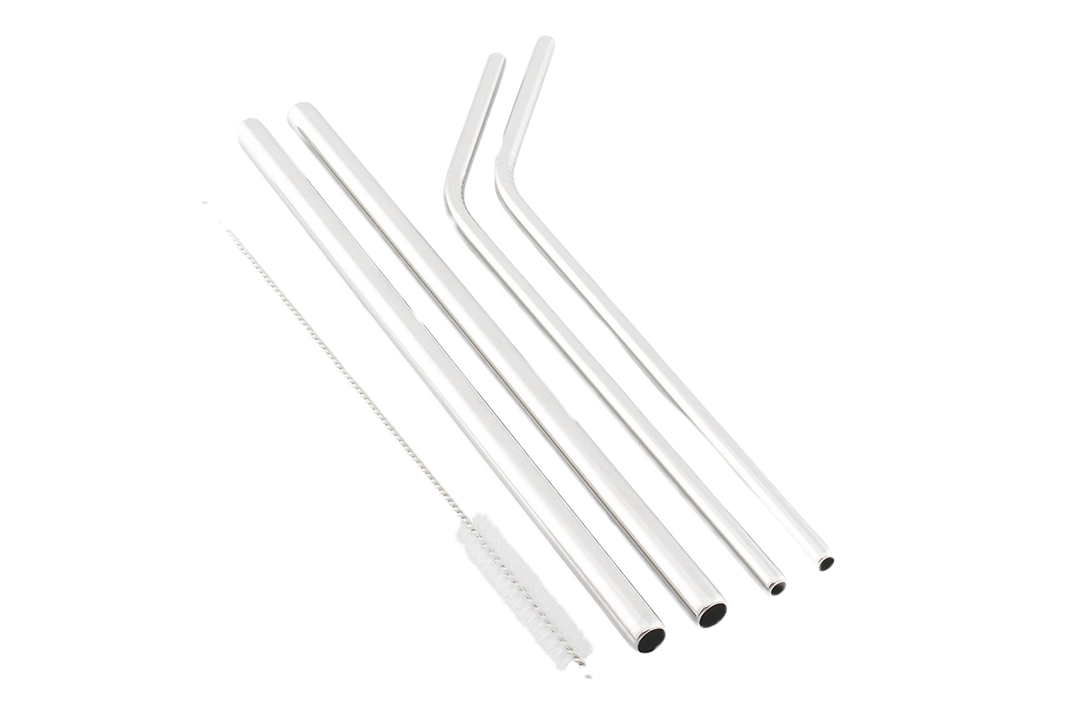 ExcelSteel 10 Pc Reusable Powder Coated Stainless Steel Straws W