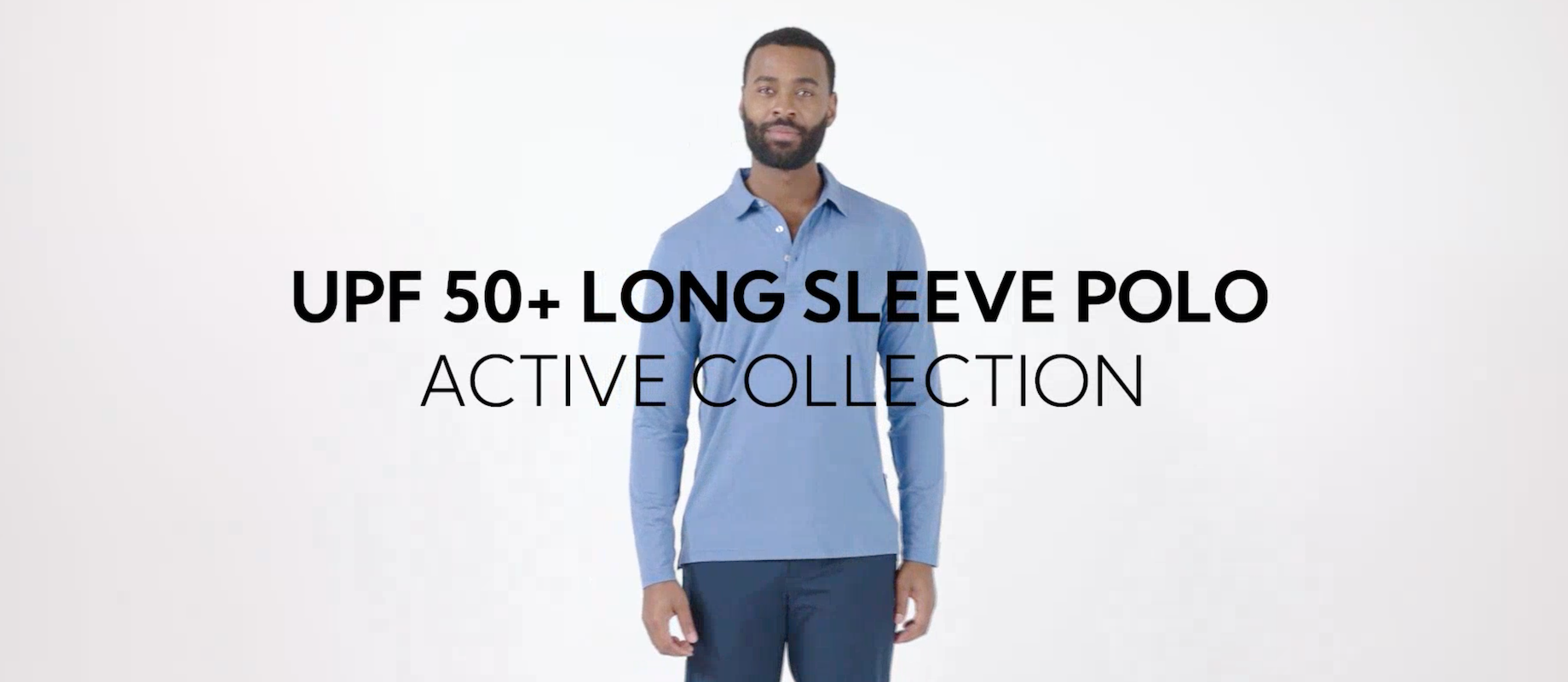 Sun Protective UPF50+ Long Sleeve Polo Shirt For Men