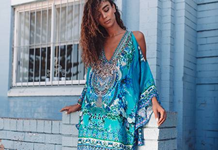 Between The Raindrops Maxi Dress With Bell Sleeves
