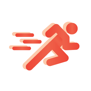 icon of man running to the right with action lines