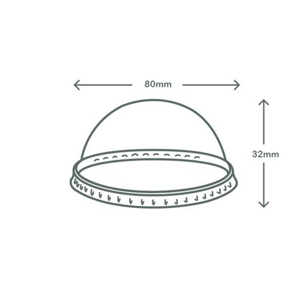 Dome PLA lid - no hole - 76 series