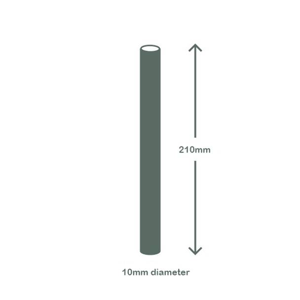 Jumbo PLA / Bio Straw 10 x 210mm - Clear with Green Stripe