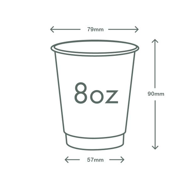 8oz (250ml) Kraft Premium Double Wall Coffee Cup - 79 series