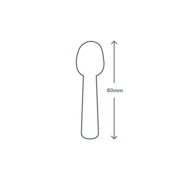 8cm PLA compostable ice cream spoons - white
