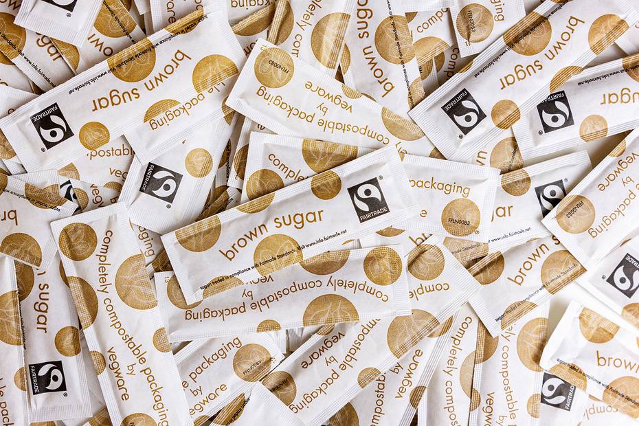 Fairtrade Raw Sugar Sticks - Compostable Wrap