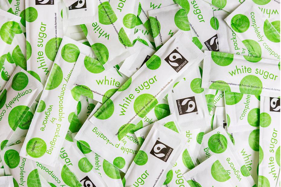 Fairtrade White Sugar Sticks - Compostable Wrap