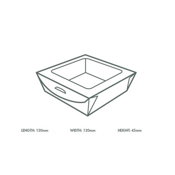 Medium window box 650ml (12 x 12 x 4.5cm) - kraft