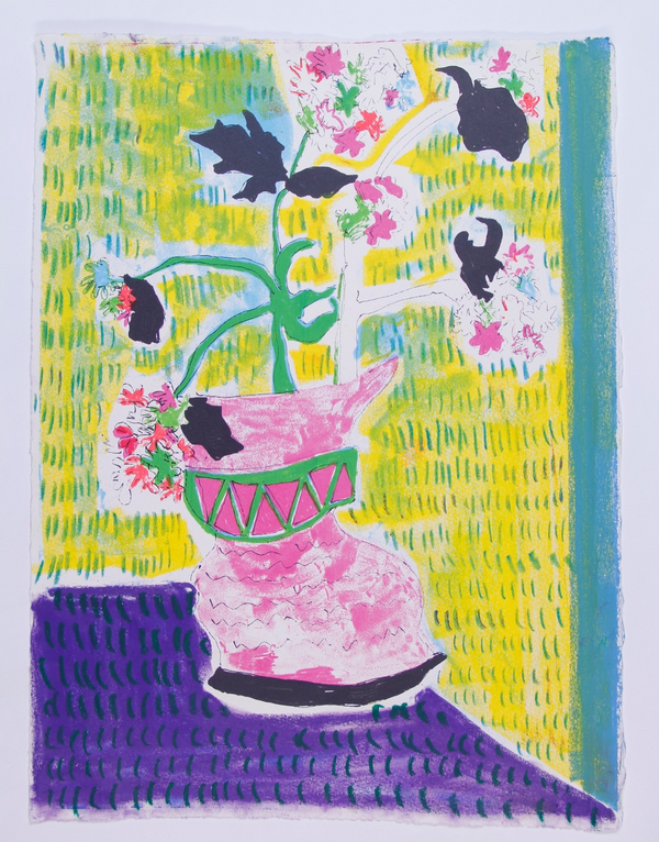 brightly coloured print by rose electra harris