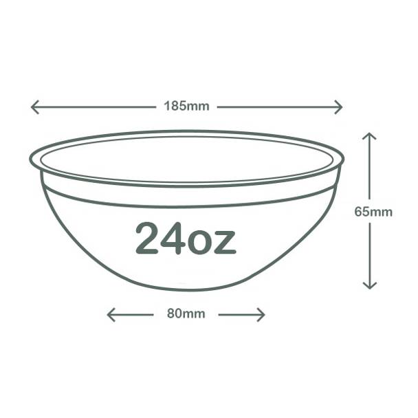 24oz (750ml) PLA Salad Bowl - Clear - 185 Series
