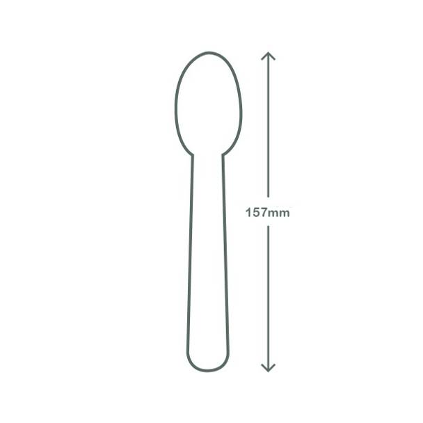 16cm CPLA / Bioplastic Spoon - Green