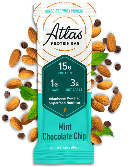 Atlas Bar Mint Chocolate Chip with ingredients
