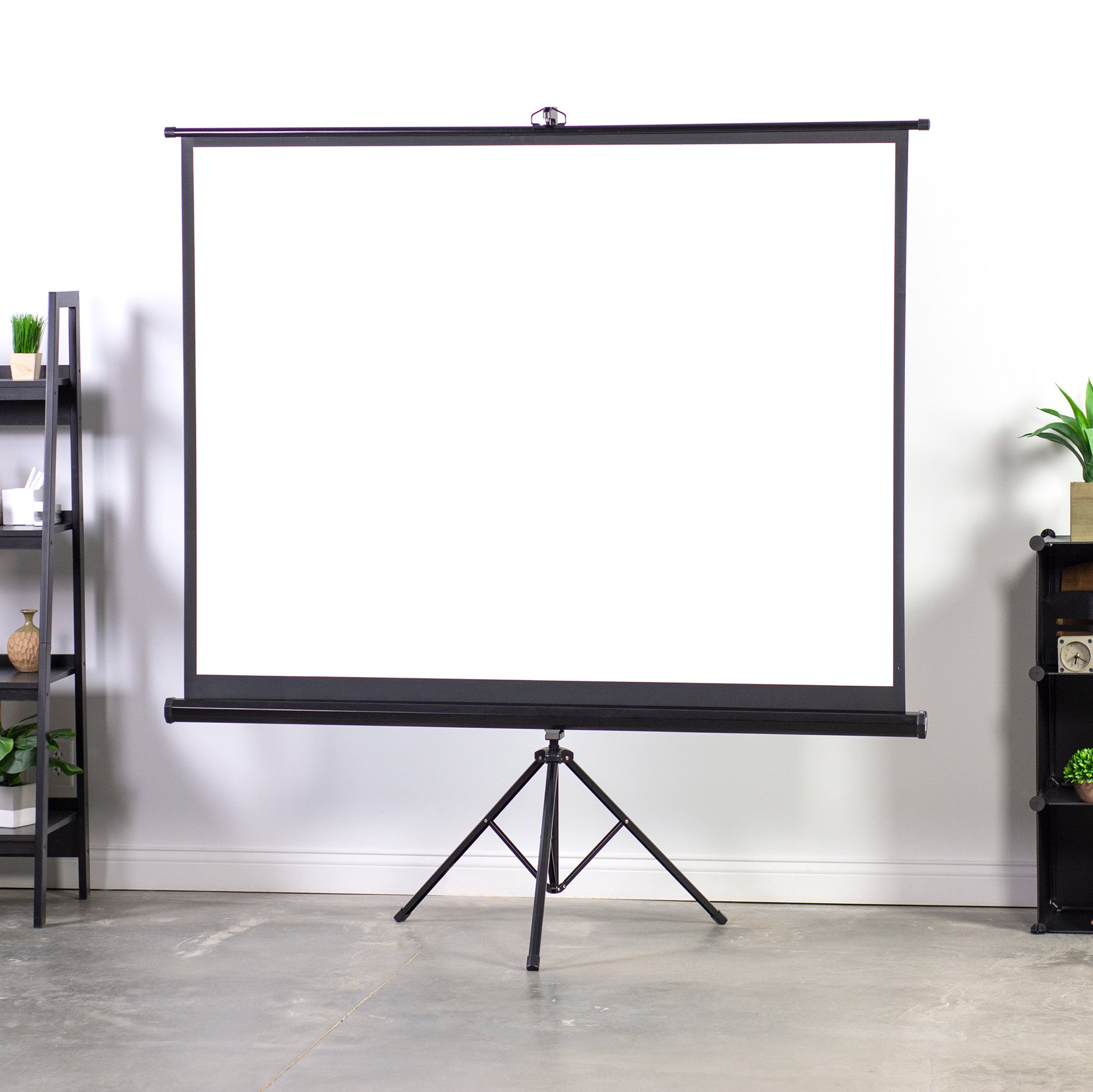 Portable 100" Projector 16:9 Projection Screen Tripod Pull-up Matte White TS 