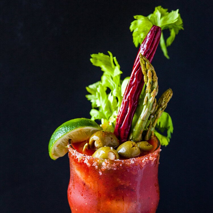 Ultimate bloody mary made with Sonoma Gourmet's bloody mary mix