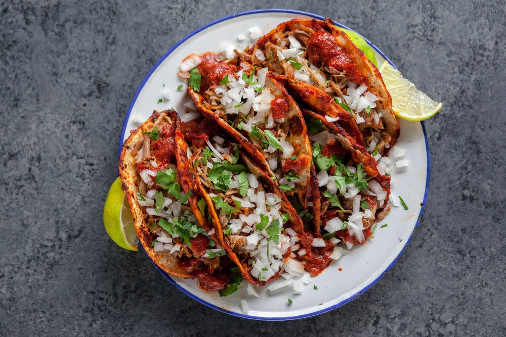 Smokey chicken tacos made with Sonoma Gourmet's plum tomato marinara sauce and roasted chiles olive oil