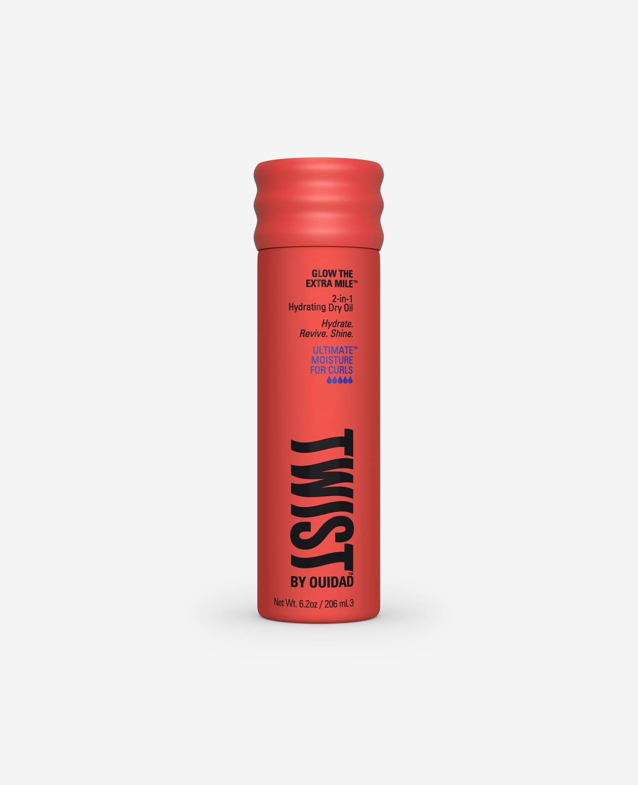 Twist Glow the Extra Mile 2 in 1 Hydrating Dry Oil Spray Ultimate Moisture for Curls 6.2 oz front of spray can
