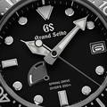 Grand Seiko SBGA229 wristwatch - macro detail of the black dial. 