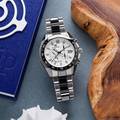 Grand Seiko SBGC221 Chronograph - white dial wristwatch with a titanium and ceramic case. 