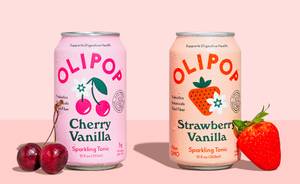 Can of Cherry Vanilla and Strawberry Vanilla OLIPOP