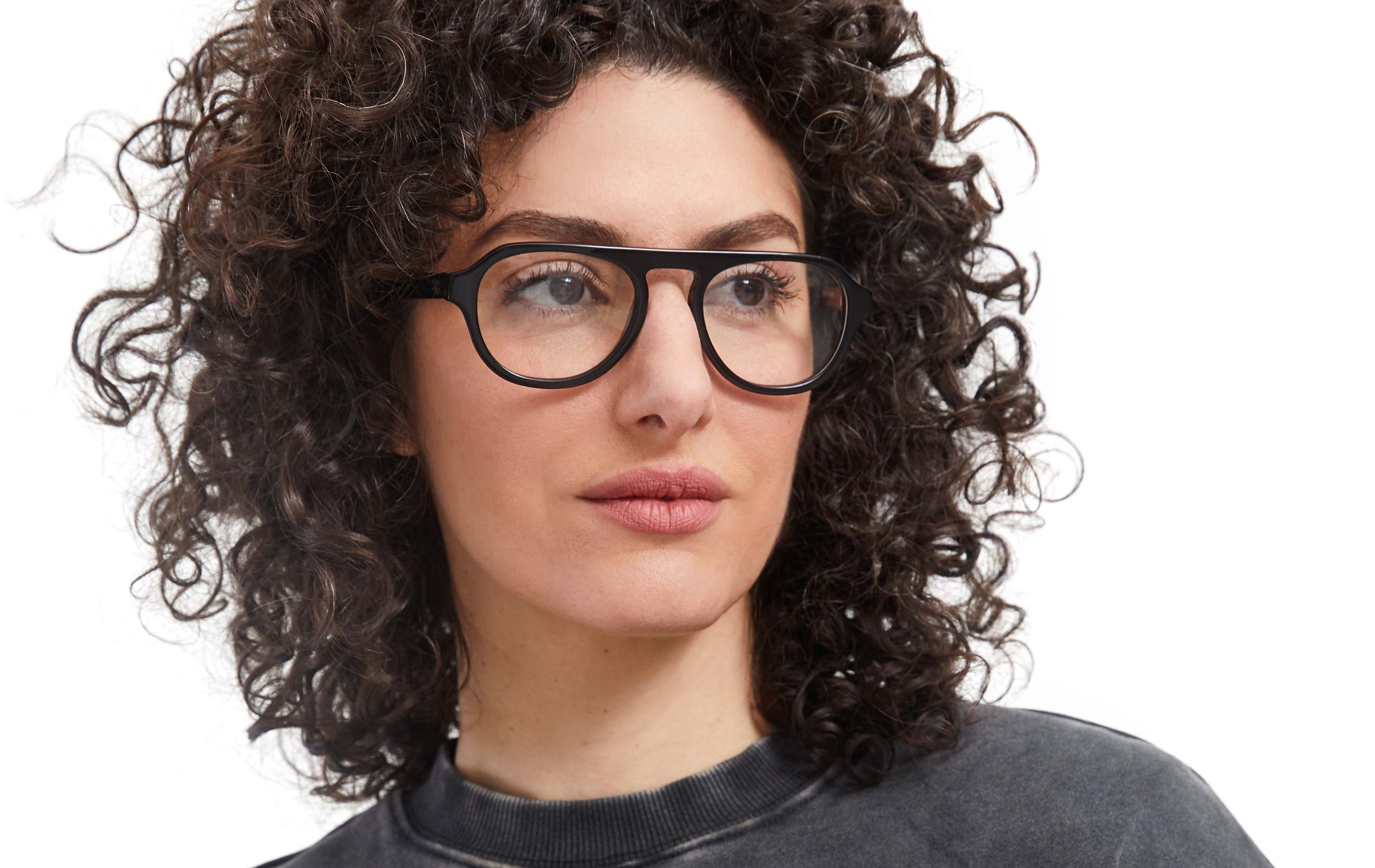 Photo of a man or woman wearing Romain Grey Marble Reading Glasses