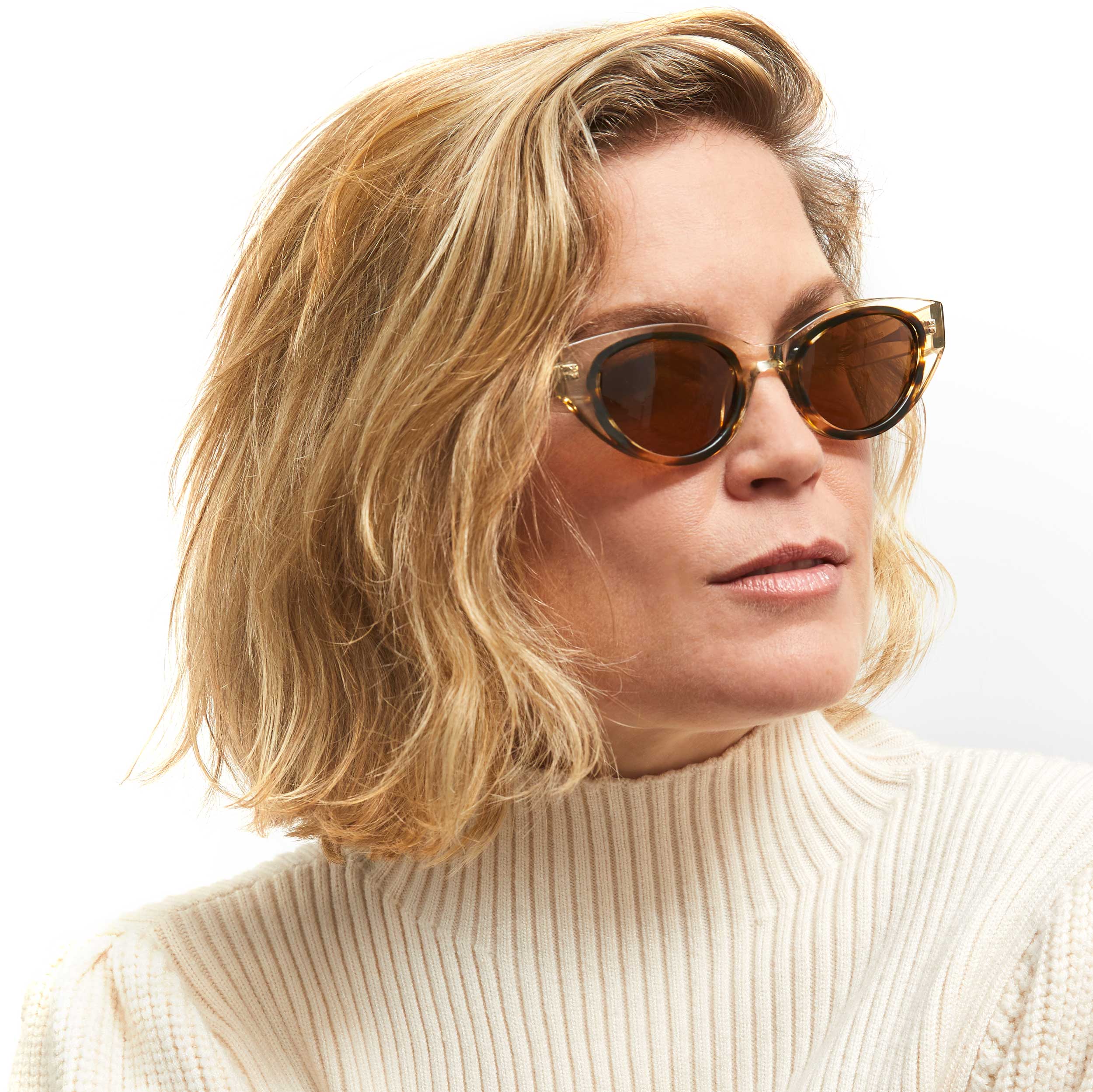 Photo of a man or woman wearing Camille Sun Cognac Sun Glasses