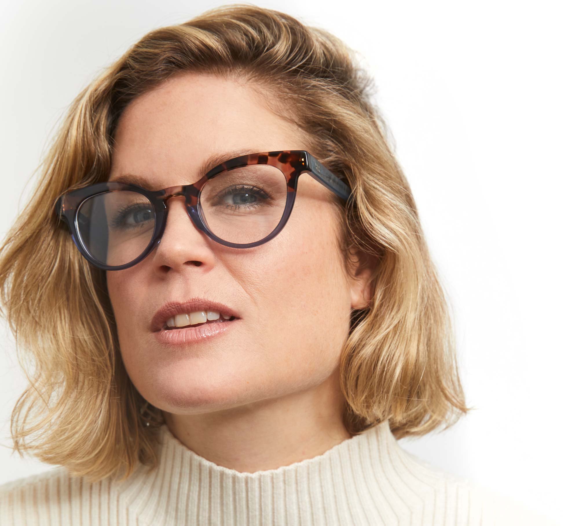 Photo of a man or woman wearing Céline Midnight Marble Reading Glasses by French Kiwis