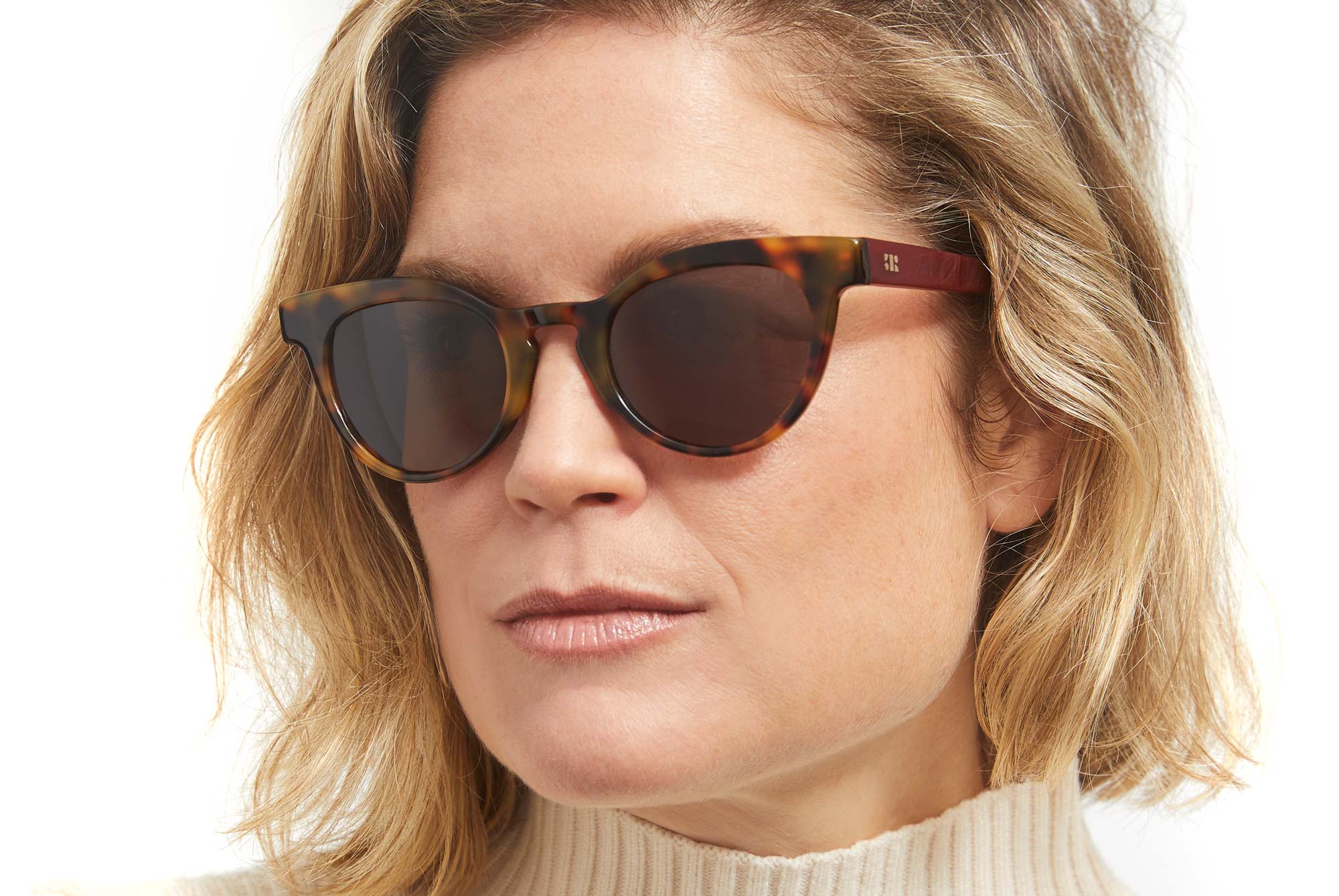 Photo of a man or woman wearing Céline Sun Cyan & Light Tortoise Sun Glasses