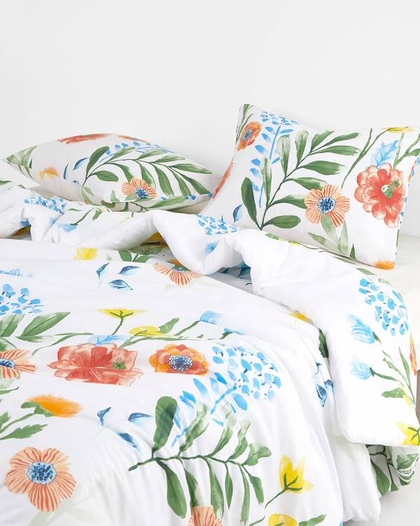 Watercolor Floral Cotton Sheet Set