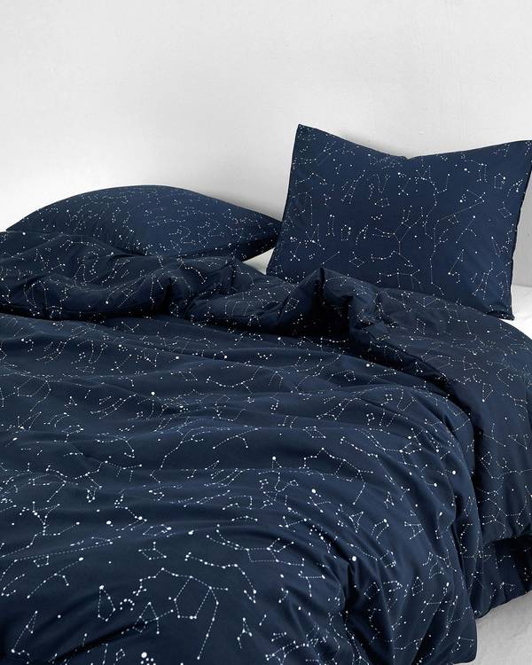 Navy Constellation Microfiber Pillowcases