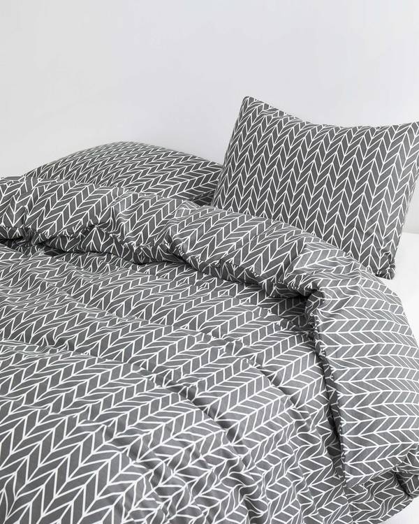 Gray Chevron Cotton Comforter Set