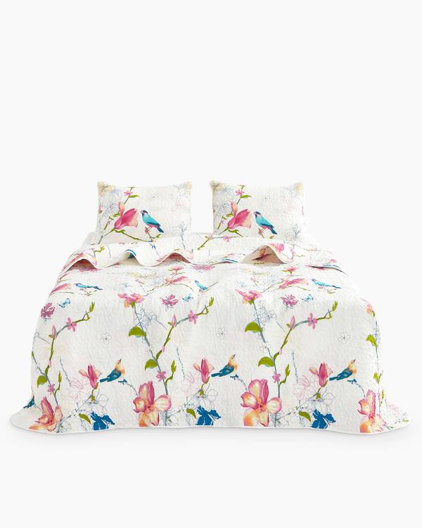 Floral Birds Cotton Comforter Set